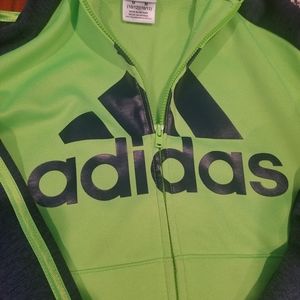 Boys Adidas Neon zip sweater